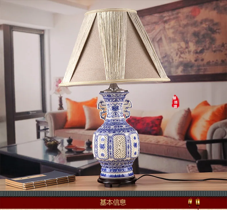 China Antique Living Room Vintage Table Lamp Porcelain Ceramic Table Lamp wedding decoration modern lamp table (2)