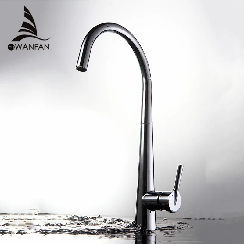 

Kitchen Faucets Chrome High Arch Taps Swivel Water Tap Kitchen Swivel Spout Vanity Sink Mixer Tap Single Handle LK-9903