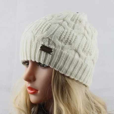Осенне-зимние шапки для женщин, 30% шерсть, вязанная шапка, женская уличная спортивная шапка Skullies Beanies, повседневная женская шапка - Цвет: white