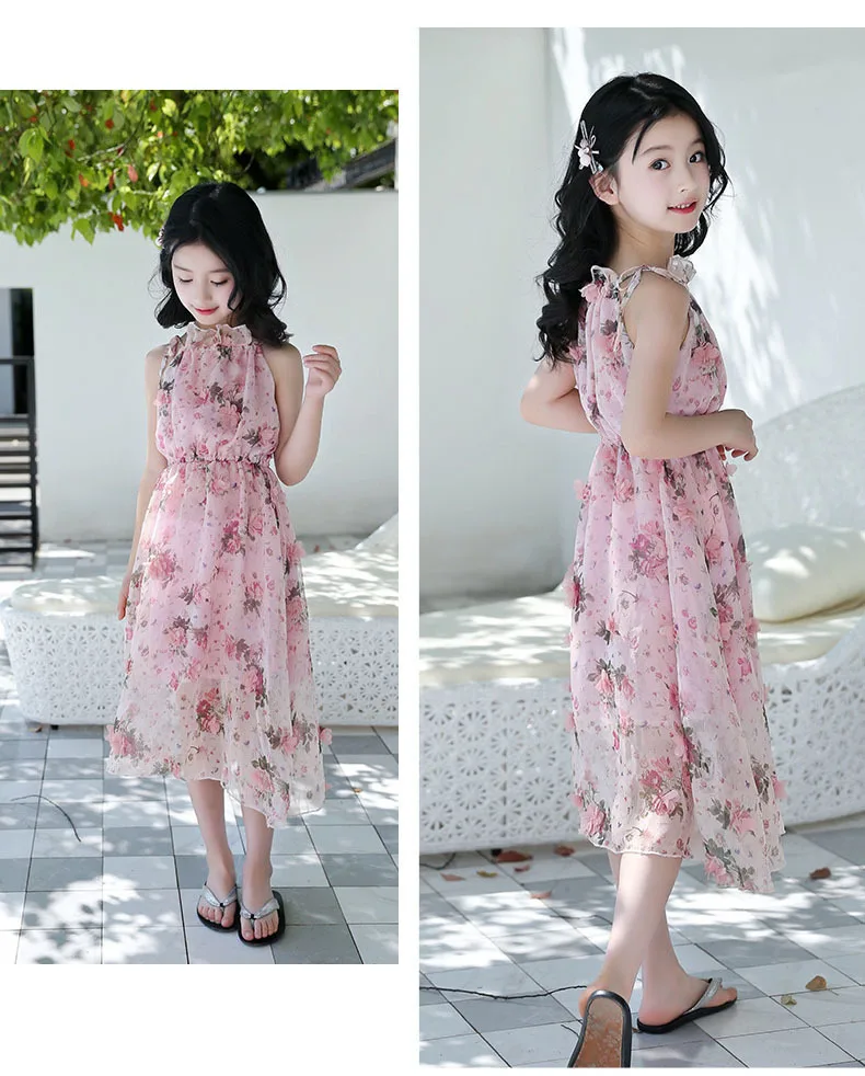Little Girls Summer Floral Dress Princess Long Elegant Baby Girl Chiffon Party Dresses 2019 New Pink Teen Children Clothing (10).jpg