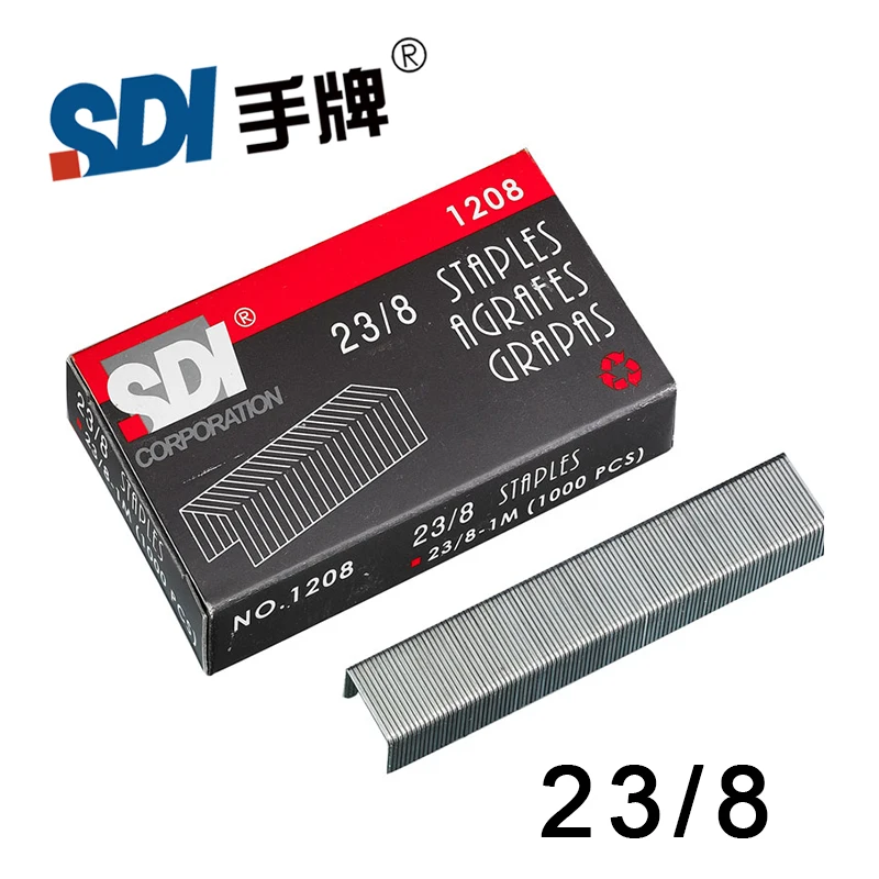 Тайвань SDI 23/8 тяжелых штапельных скоб в большой степлер серебро Металл 1000 ⑤ кор.