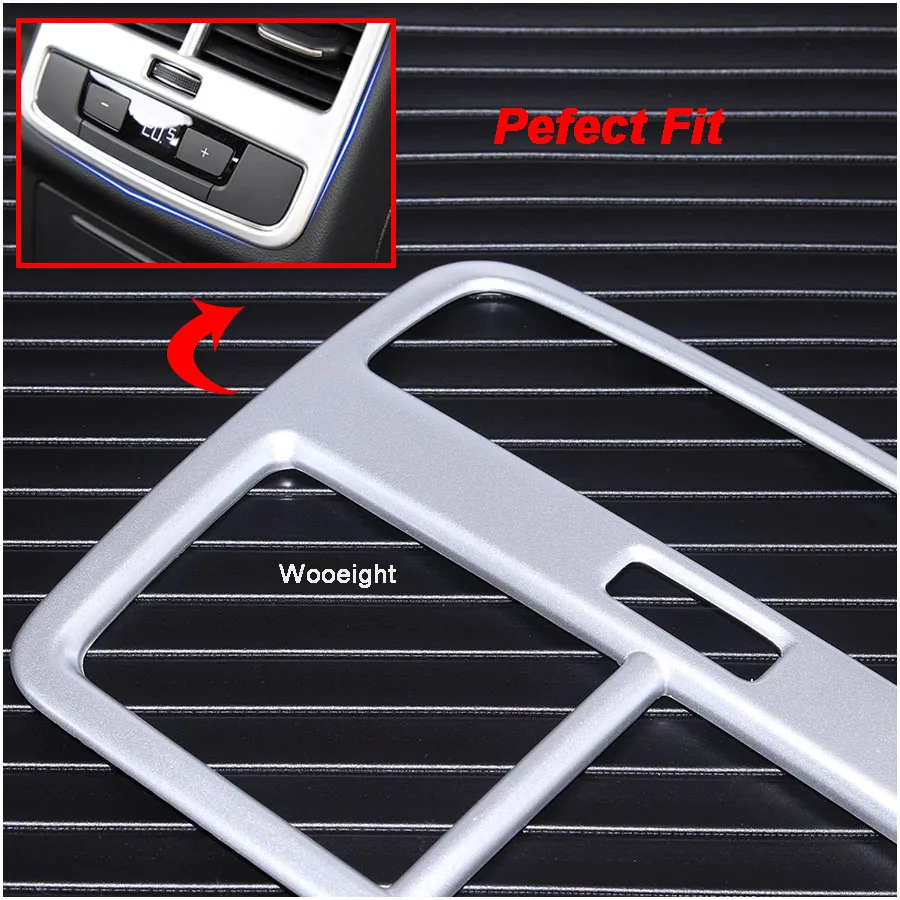 Wooeight Car Interior Rear AC Air Vent Outlet Trim Cover Frame For Audi A4 A5 B9 F5 Sedan Avant Allroad Sportback Coupe Cabriolet 2017 2018 (6)