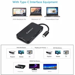 Thunderbolt 3 док-станция Тип c к hdmi vga адаптер usb-c многопортовый концентратор dvi displayport dp usb3.0 usb3.1 разветвитель для macbook pro 2017