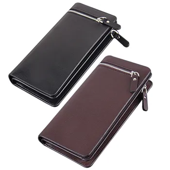 

Luxury Brand Men's Wallet 2020 New Fashion Long Zipper Bag Man Leather Purse Gentleman Tote Bussiness Wallet Carteira Masculina