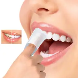 Натуральный протрите зубная щетка вверх палец Глубокая чистка салфетки Стоматологическое Зубное средство для гигиены полости рта