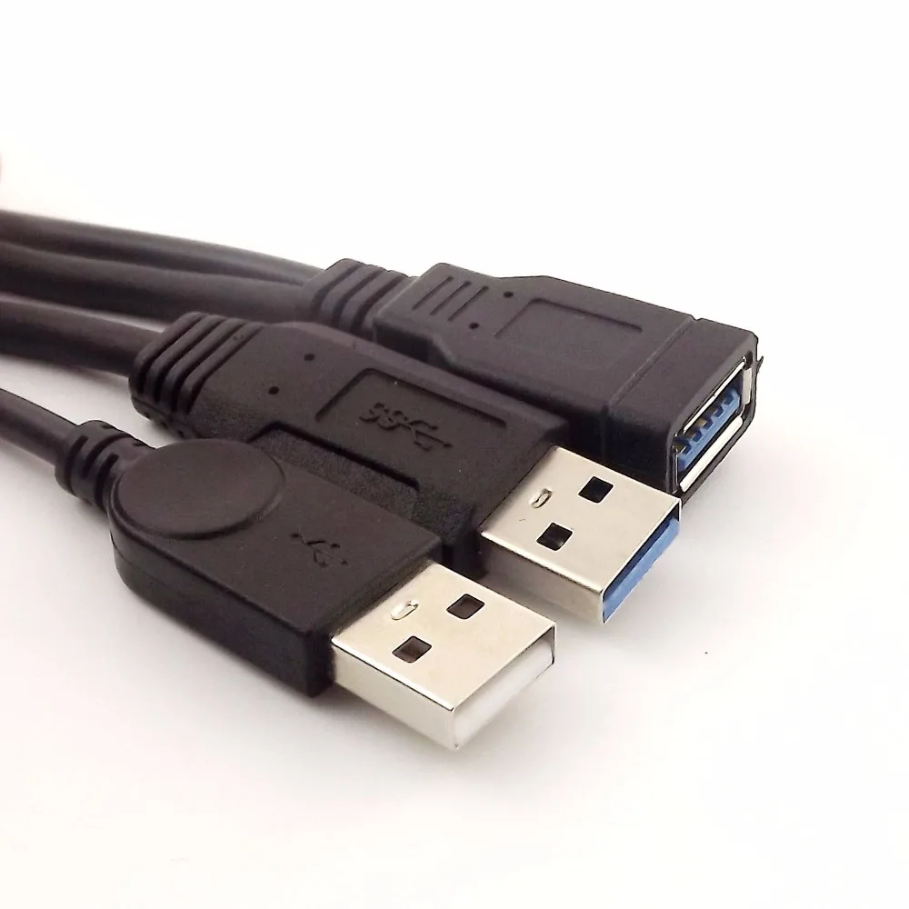 10 قطع اسرع usb 2.0 + usb 3.0 نوع (usb 3.0 ألف أنثى y كابل موصل 35 سنتيمتر