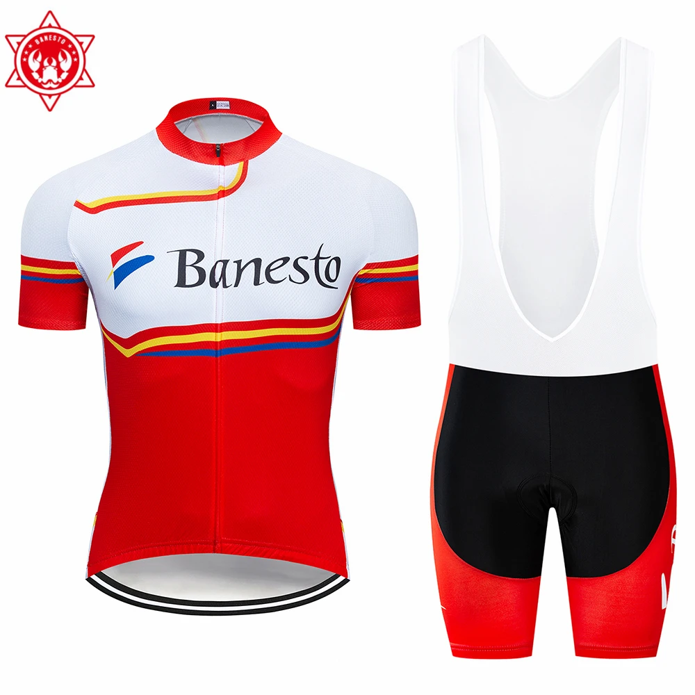 

2019 Banesto cycling jersey Set Summer Black Cycling Jersey Set Short-sleeved Men Women Bicycle Triathlon Clothing with Bib GEL