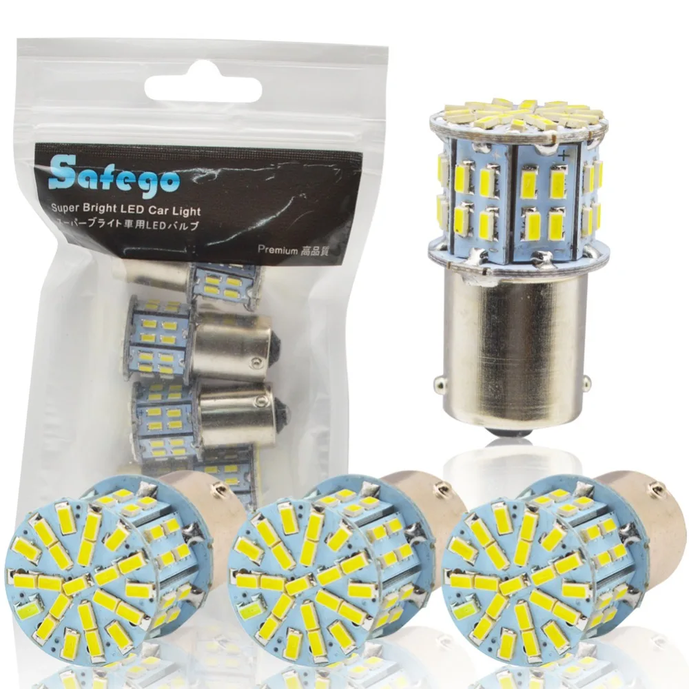Safego 4 шт. 1156 BA15S светодиодные автомобильные лампы P21W указатель поворота 7506 50 SMD 3014