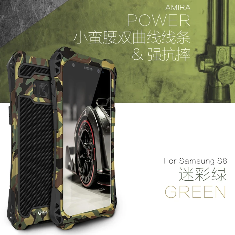 Прочный сверхпрочный защитный чехол для samsung Galaxy S8 S8+ Plus, Гибридный Металлический Чехол+ силиконовый чехол для спорта на открытом воздухе, защитный чехол s - Цвет: s8 Camouflage