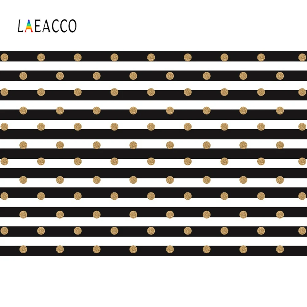 wallpapers Gold Black And White Stripes Background laeacco black white stripes polka dots golden pattern birthday party decor photo backgrounds photography backdrops photo studio