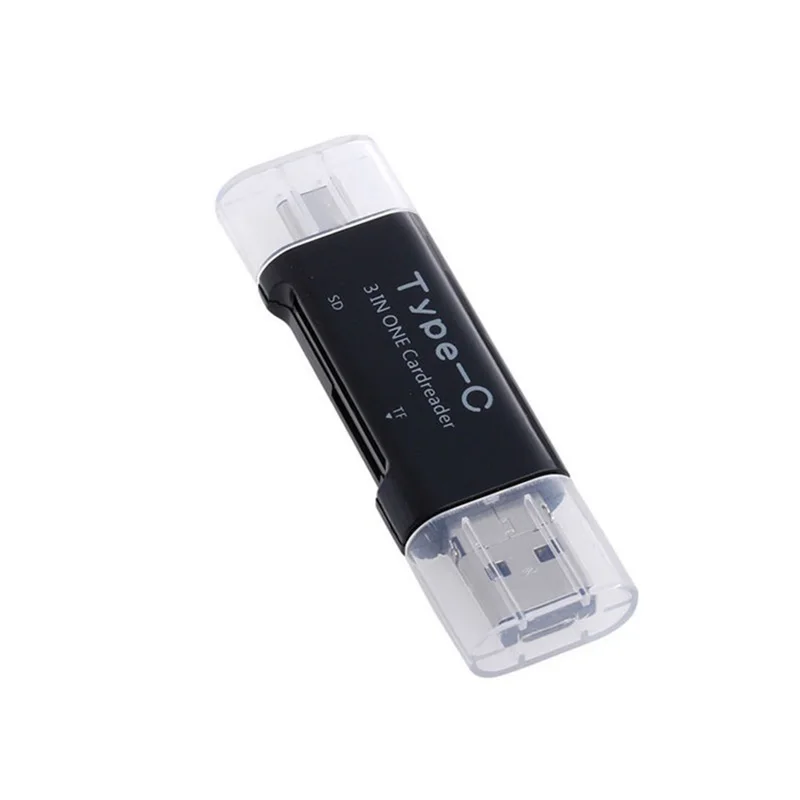 Все в 1 usb type C кард-ридер SDHC SD карта памяти Micro SD ридер USB C Micro USB адаптер памяти для Macbook Android Phone PC - Цвет: ADS108 Black