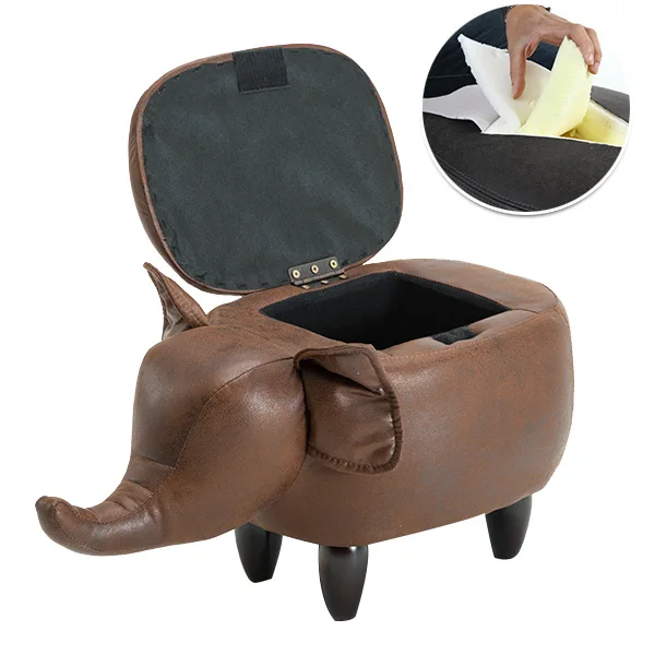 

29%,Creative animal Bull bear durable Bronzing Fabric PU Footstool Storage Shoe Bench Sofa with Sturdy Wooden Legs Multicolor