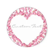 3.8 см розовые лепестки роз Сердце пользовательские наклейки