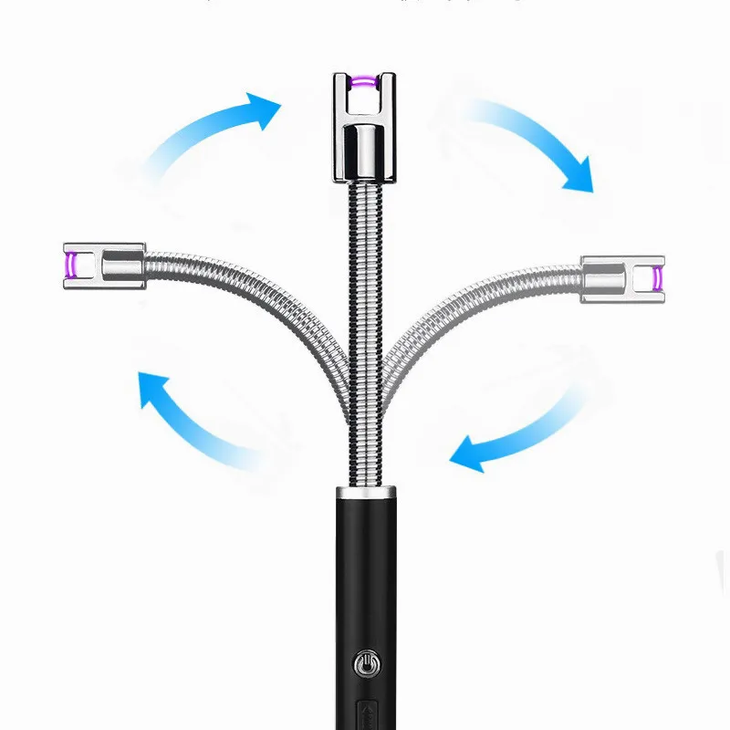 Гибкие металлические дуги Plasam импульсные ветрозащитные электронные зажигалки зарядка через Usb для курения сигарет Табак, трава барбекю зажигалка