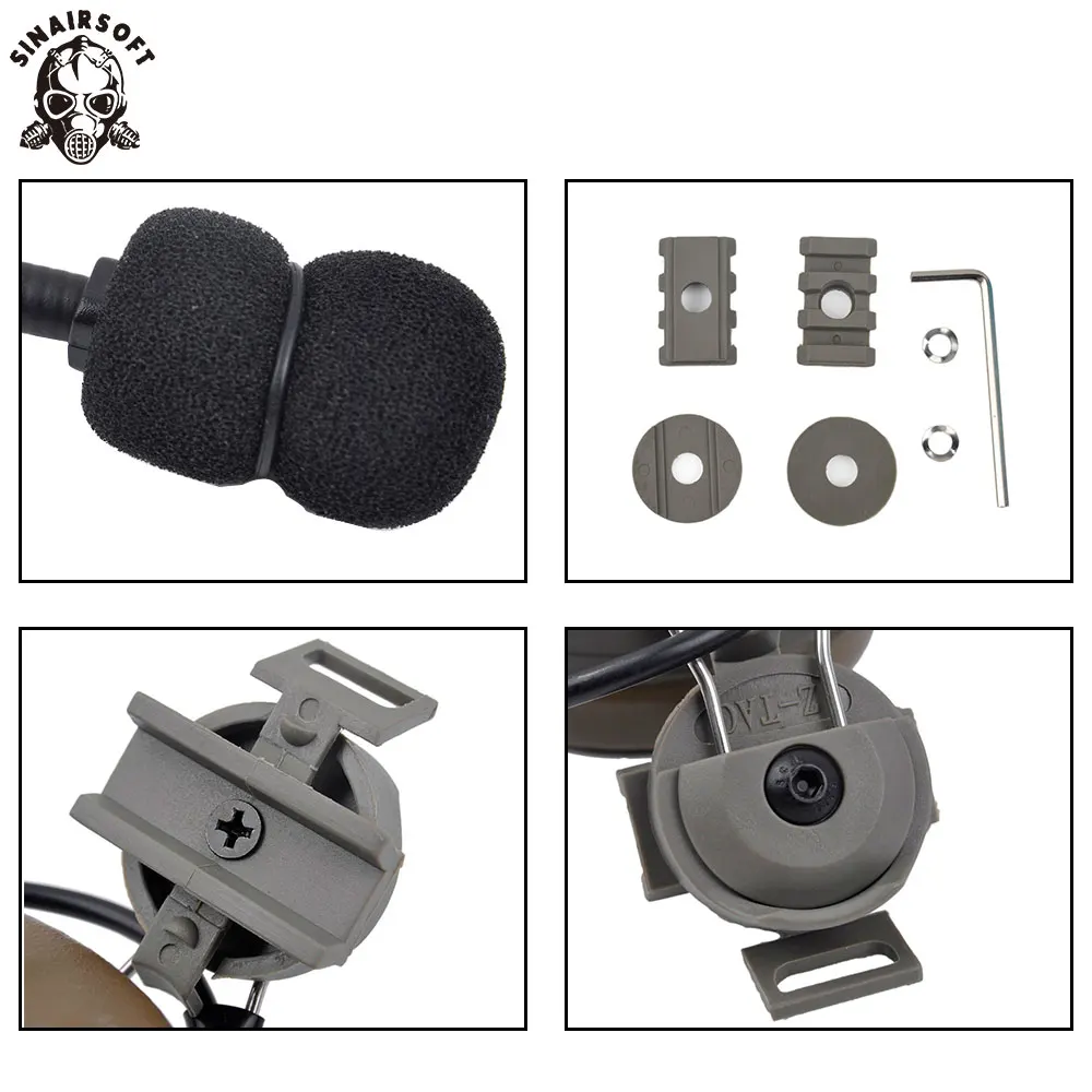 Fone de Ouvido Headset para Capacete Rápido e Adaptador Z-tático Tático Softair Aviação Peltor Comtac ii Rail Helmet Conjunto z 7 Fones de Ouvido tático & Acessórios