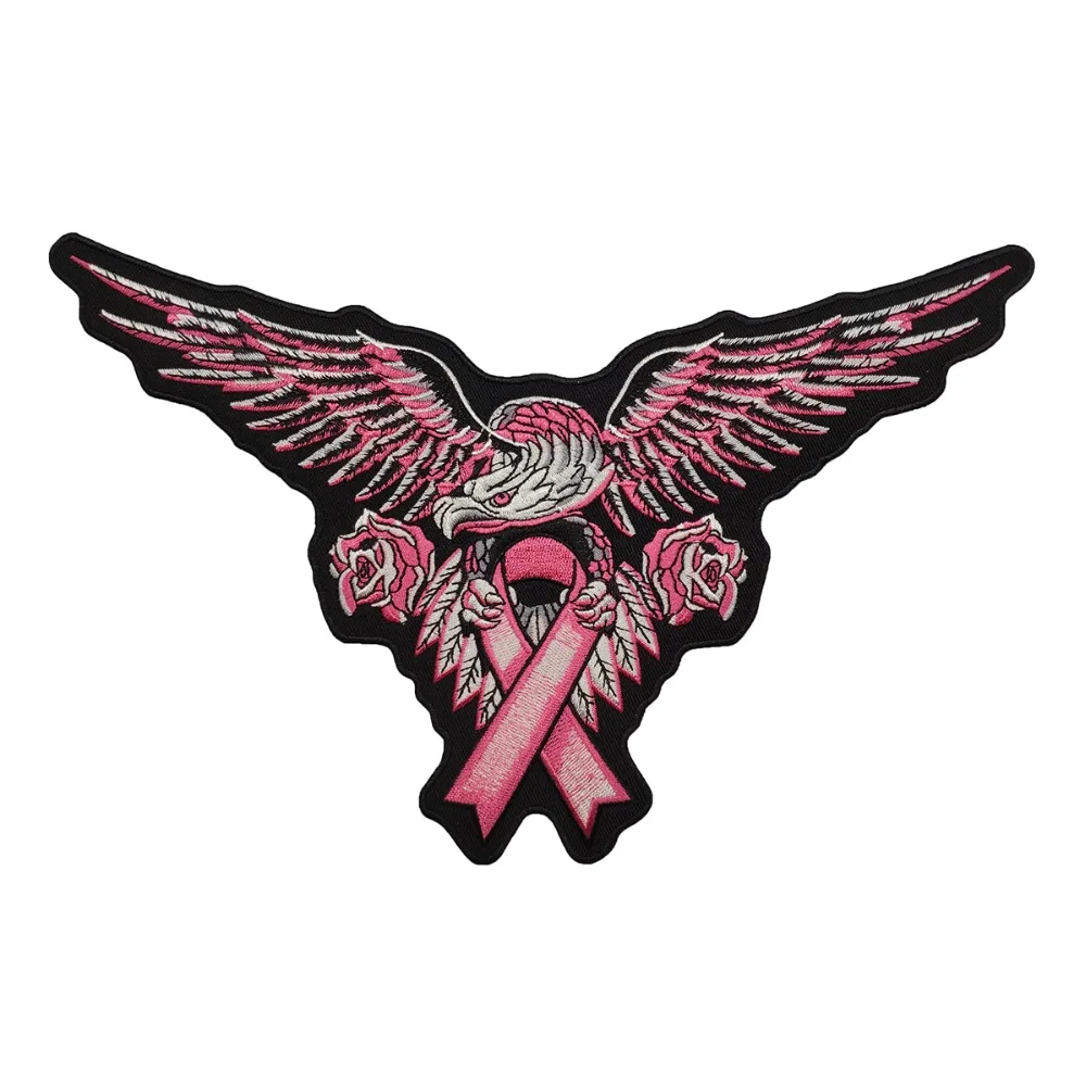 

Patches For Clothing Pink Eagle Lady Rider Badge Embroidered Iron On Patches Motorcycle Stickers Club Biker Patch For Jacket
