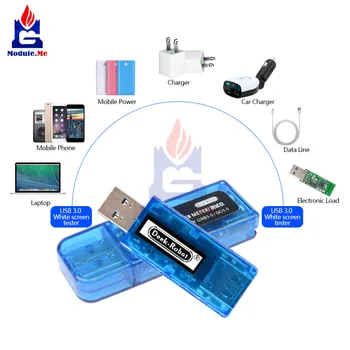 

0.91' OLED Digital Display USB 2.0/3.0 Voltmeter Ammeter Wattmeter Battery Capacity Detector Tester For Power Bank Smartphone