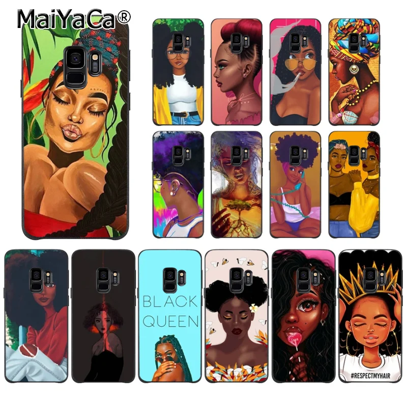

MaiYaCa Colorful art african girl Smart Cover Black Soft Shell Phone Case For GALAXY s6 edge edge plus s7 edge s8 plus s9 plus