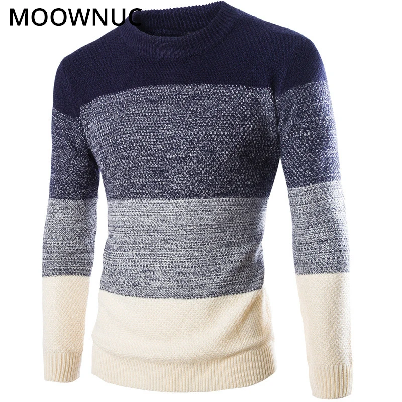 

Men Sweater Pullover Homme Slim Keep Warm Personality Solid Autumn Smart Casual Male Sweaters Bottoming shirt O-Neck MOOWNUC MWC