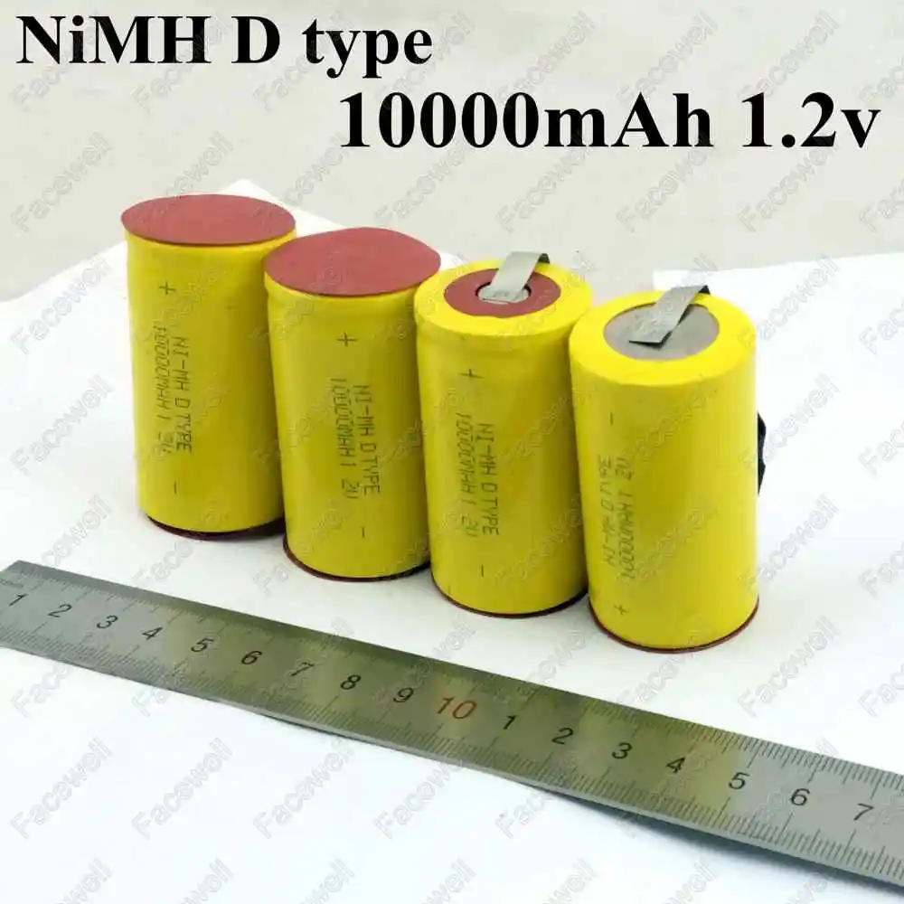 4 шт nimh 1,2 v 10000mah Аккумуляторы d размера d 10000mAh 1,2 v Ni-MH с вкладками d размер аккумуляторные батареи 4,8 v