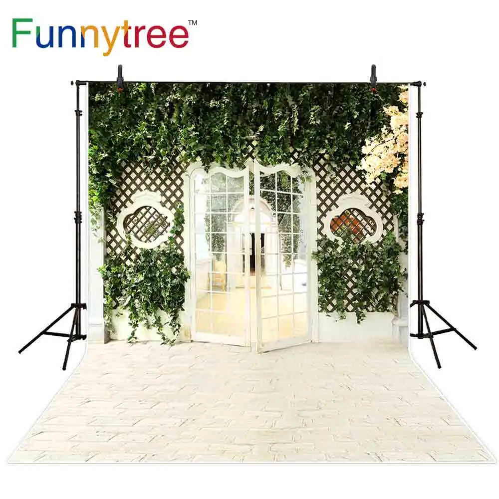 Фон Funnytree для фотосъемки Весенний сад дверь Свадебный Природный фон фотосессия