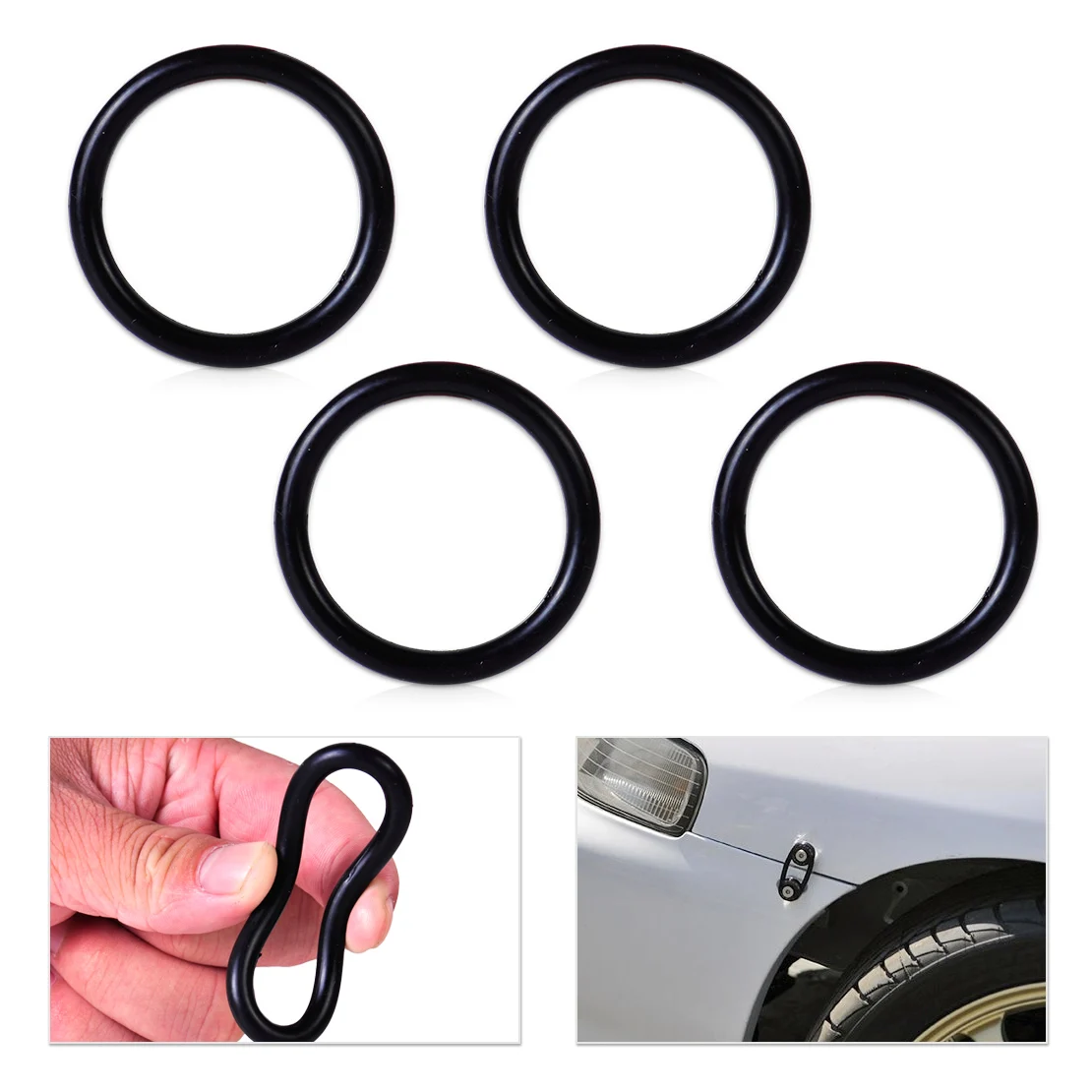 

DWCX 4x Bumper Fender Quick Release Fastener Replacement Rubber Bands O-Ring Kit For VW Chevrolet Toyota Audi BMW Mercedes