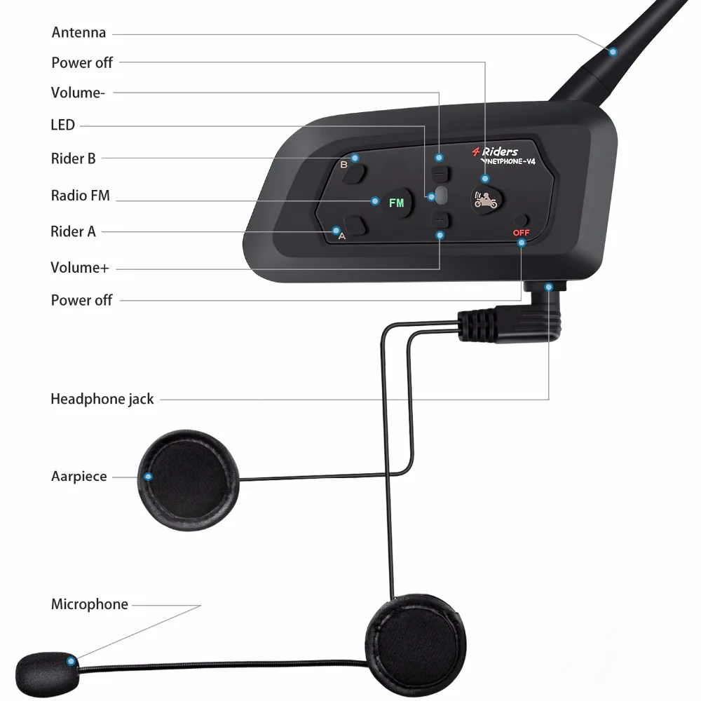 4 судей говорить в то же время футбольный тренер Футбол bluetooth wireless intercomunicadore arbitro судья гарнитуры