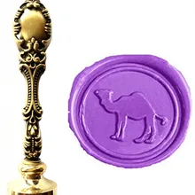 Mdlg винтажный верблюжий изображение на заказ логотип роскошный воск печать штамп латунь Павлин металлическая ручка подарочный набор