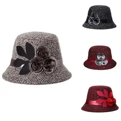 Новая женская зимняя теплая шапка с меховым шаром, модная Толстая шапка с широкими полями, Купольные шапочки для женщин среднего возраста