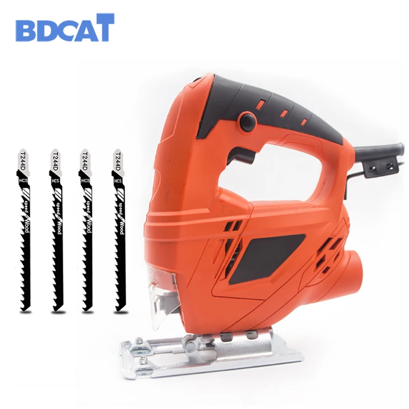 

BDCAT 710W Electric Jigsaw Woodworking Electric Jigsaw Metallic Timber Plasterboard Cutting Tool with 4 Saw Blades