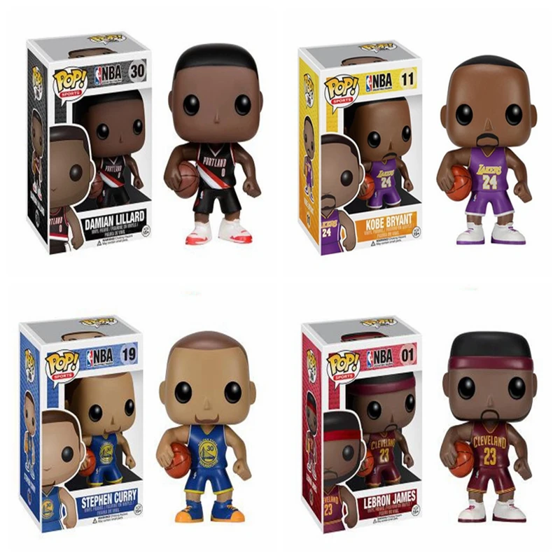 

FUNKO POP figures NBA star Kobe Bryant/James/Damian Lillard/Curry/John wall PVC Collectible Model Dolls Action Figures for kids