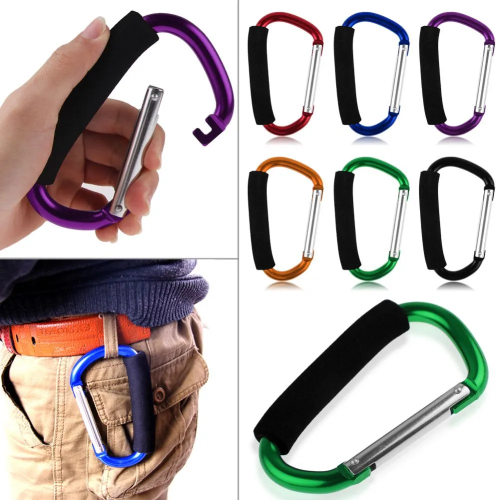 Pram Pushchair Shopping Bag Hook Carabiner Large D Ring Buggy Mummy Clip SE