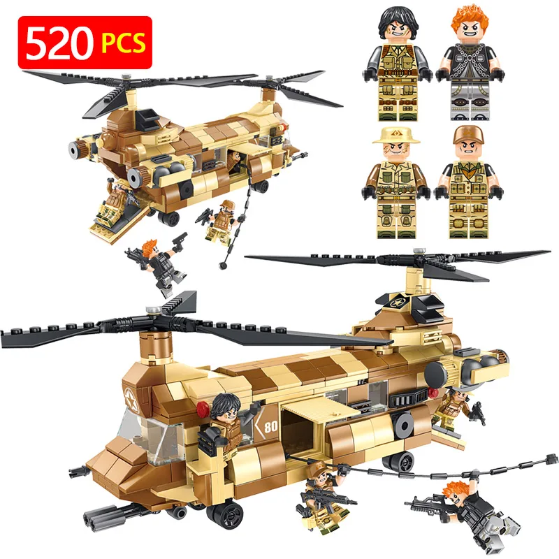 

Hot Blocks Set Compatible LegoINGLY Military CH-47 Helicopter Chinook Action Figures Toys Eductional Toys For Kids