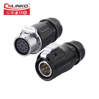 

Cnlinko 9 Core Black Plastic Waterproof IP67 Pin Led 9 pin Connector LED Display Male Female Plug Adapter For signal RJ45 cable