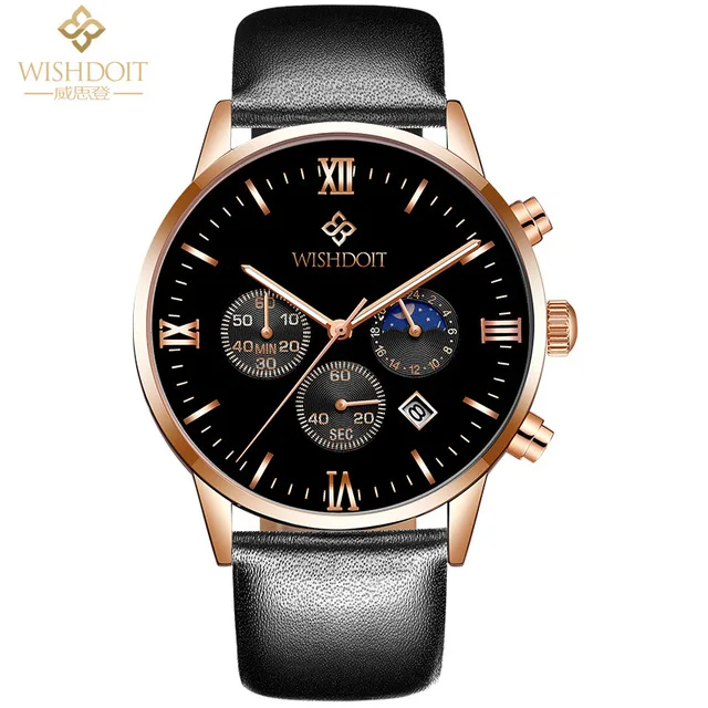 

2018 Luxury Brand WISHDOIT Watches Men Sports Leather 30m Waterproof Quartz XFCS Male Clock Man Wristwatch Relogio Masculino