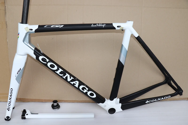 Черно белая матово глянцевая черно красная рама T1100 3K Colnago C64 карбоновая дорожная