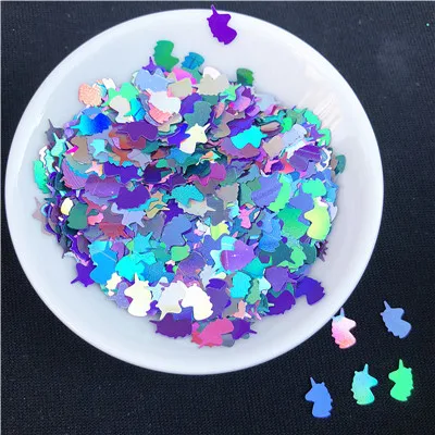 Mix Colors 10 г/упак., размер 5*8 мм, ультратонкие ногти в форме единорога, Блестящие Блестки для украшения ногтей, боди-арт, живопись, украшения для ногтей своими руками - Цвет: Mix Colors