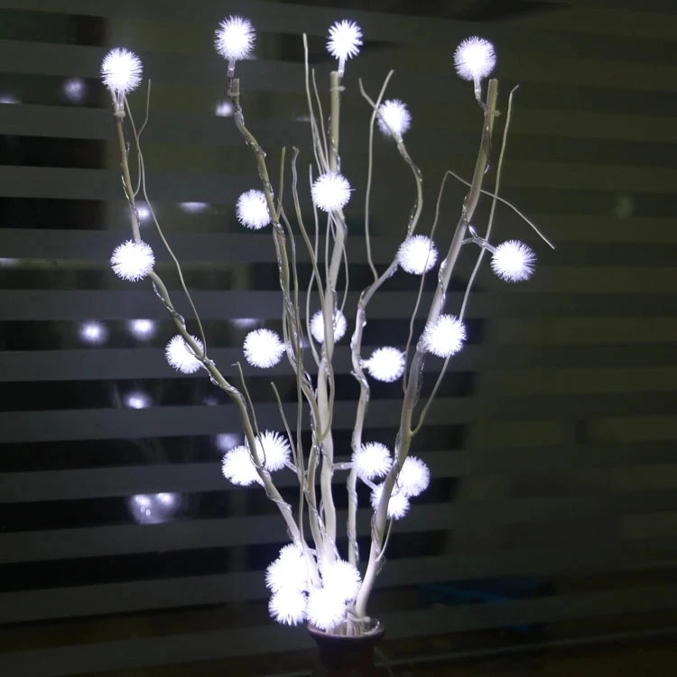 Сушеные цветы дерево LED свет естественные ветви 25 Edelweiss Снежинка клубничное