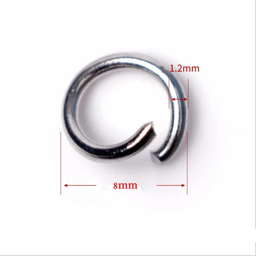 100pcs 1.2x8mm Metal Jump Rings Single Loops Open Jump Rings & Split Rings Connector For Bracelet Key Chains Jewelry Finding DIY