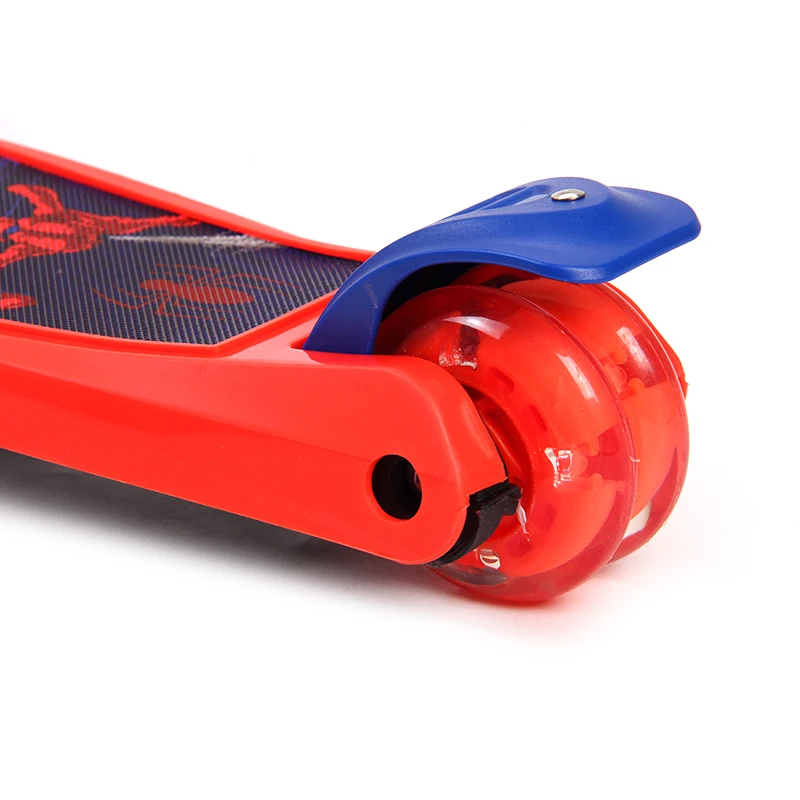 Ultimate Spider Man Super Hero Kids Flash Wheels Twist Scooter Outdoor Toys Adjustable Height Foldable Scooters Red For 3-10year (1)