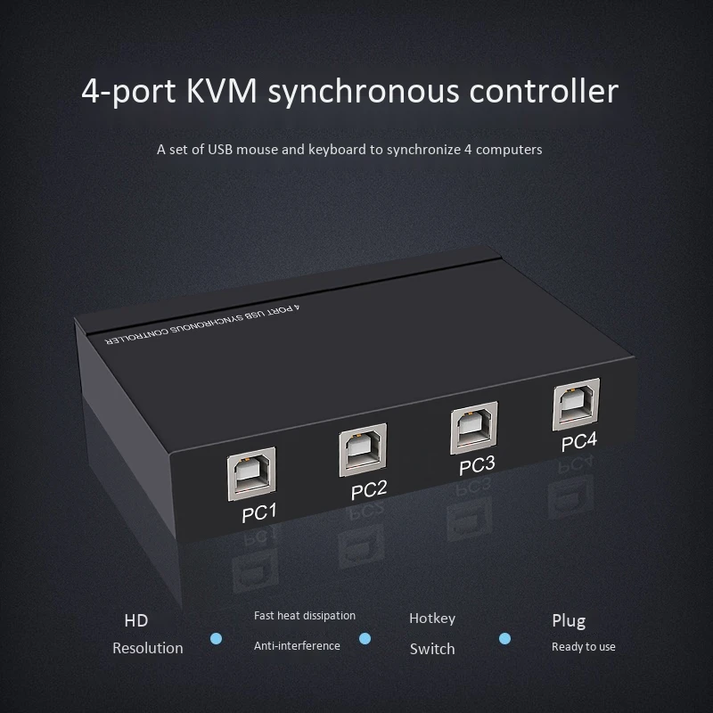 4 порта Usb разветвитель экрана Kvm переключатель синхронный контроллер клавиатура мышь общий переключатель роуминг адаптер