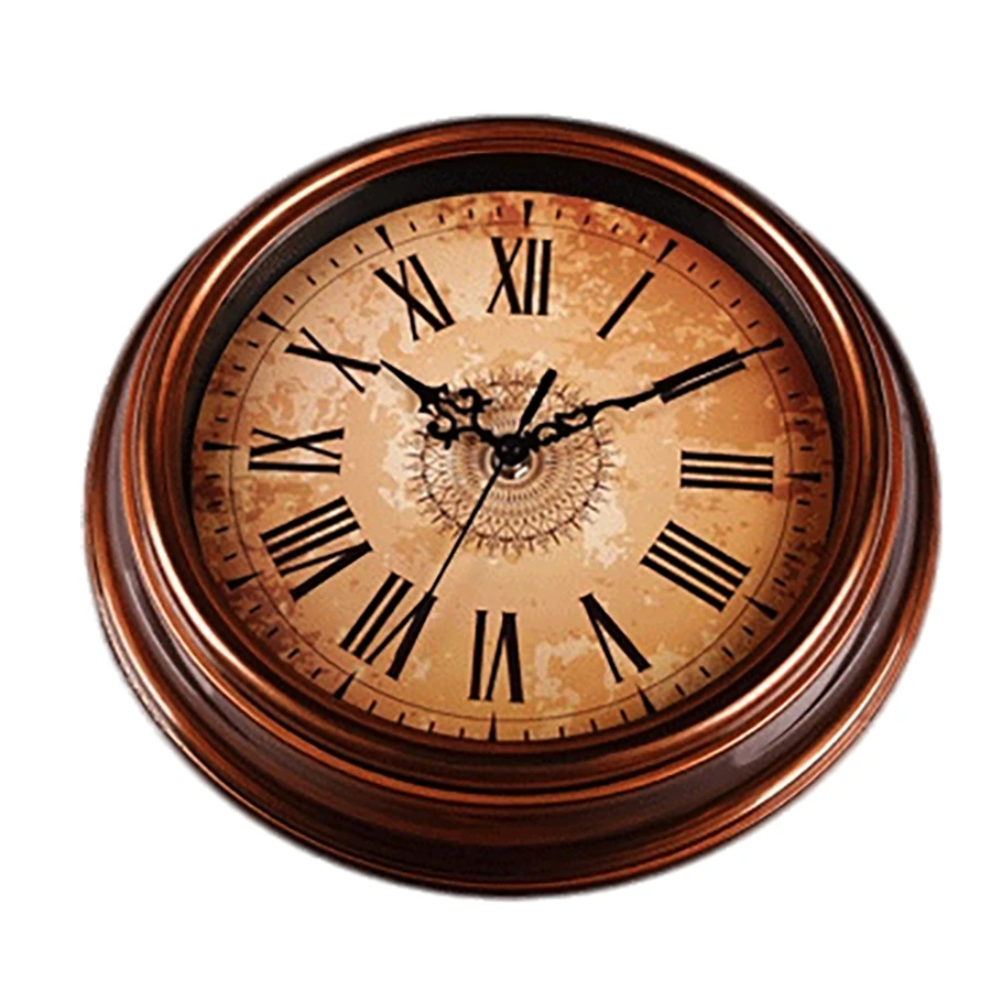 

European Mute Art New Luxury Clock Retro Mirror Silent Wall Clock Vintage Reloj Vintage Pared Rose Gold Decoration Room 50ZB003