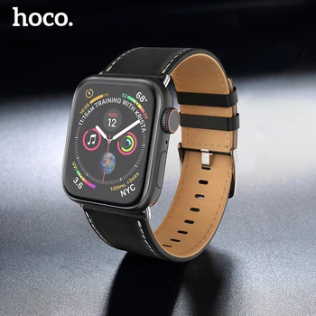 

HOCO Watch Accessories Watchband For Apple Watch Band 44mm 40mm 42mm 38mm Series 5 4 3 for iWatch genuine cow leather watchbands