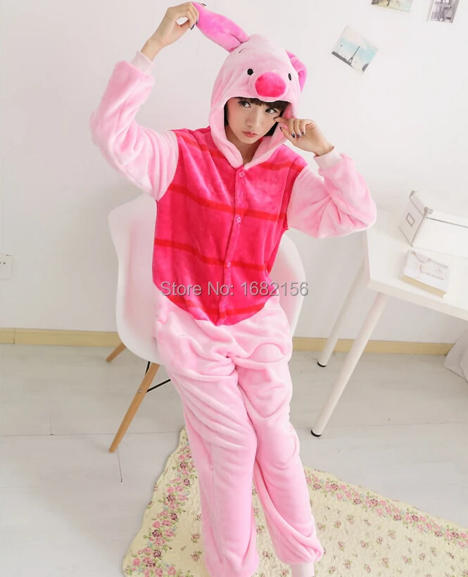 

Kigurumi Adult Animal Onesie Pink Pig Pajamas Pijamas Cosplay Costume For Unisex Sleepwear vestidos