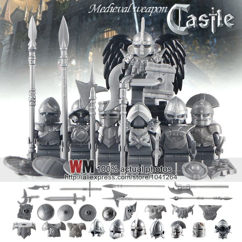 

Building Blocks 7PCS/SET MOC Medieval Age Castle Knights Shadow With Big Wing Action TOY Kids Toys Gifts