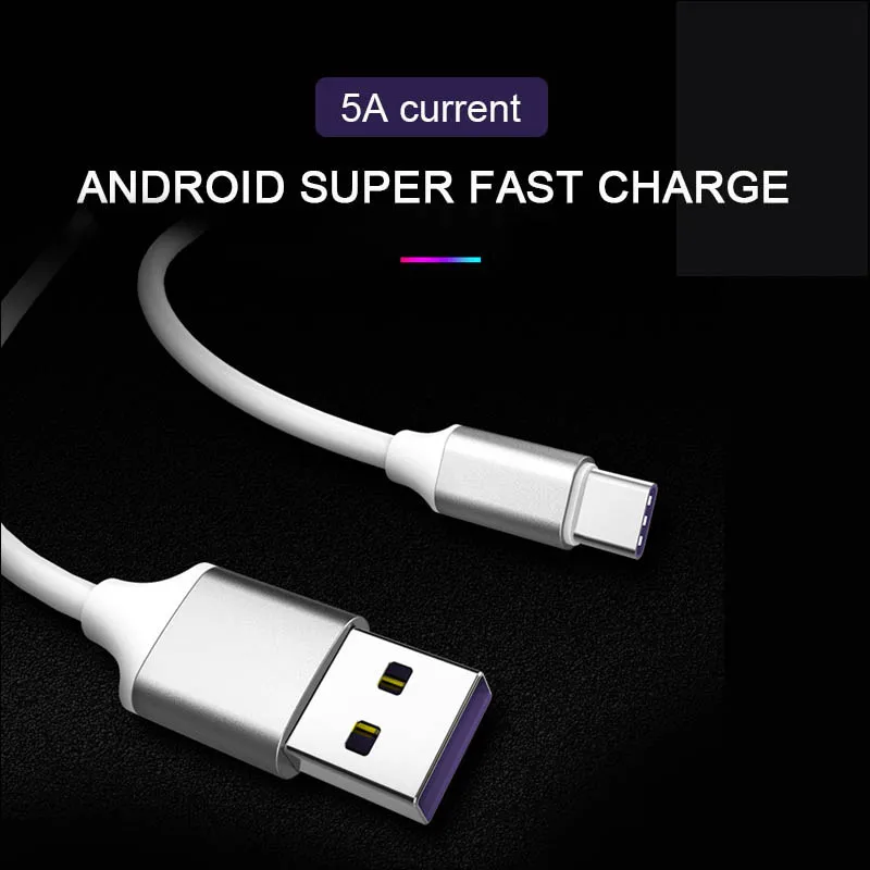 

Applicable to For Huawei TYPE-C charging cable 5A super fast charging purple plastic core fast charging line