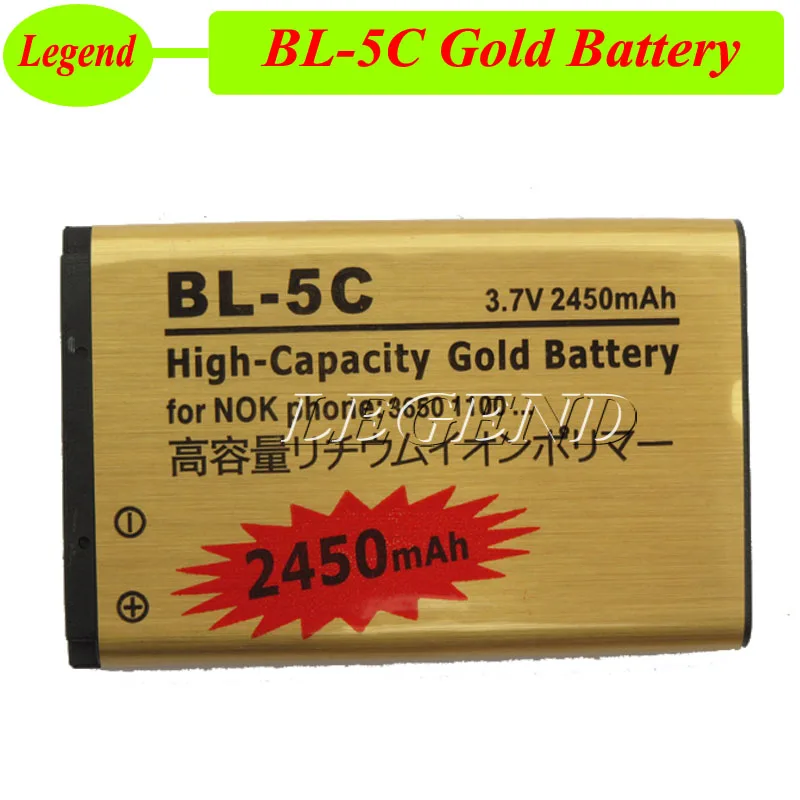 BL-5C золото Батарея для Nokia 2710 2730c 3100 3105 3109C 3110C 3120 3110 Evolve 3125 3208c ect акумуляторная