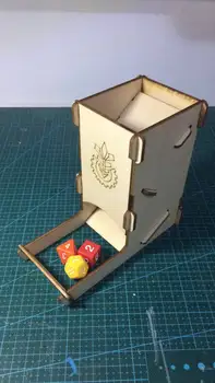 

Dice Tower For Gloomhaven War Table Board Games Hammer PP Infinity TRPG Tabletop RPG Wooden Panel laser Cutting