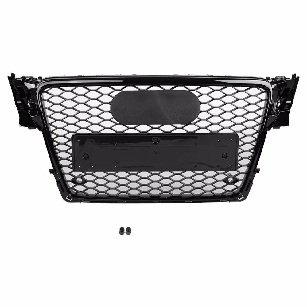

for RS4 Style Front Sport Hex Mesh Honeycomb Hood Grill Gloss Black for Audi A4/S4 B8 2009 2010 2011 2012 Car Accessories
