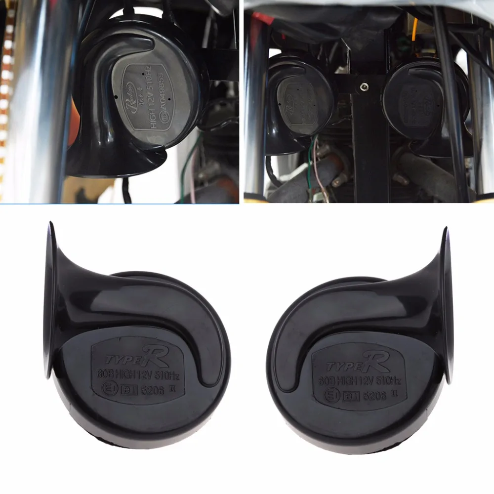 2Pcs/set New Universal 12V Loud Dual tone Electric Vehicle Snail Horn